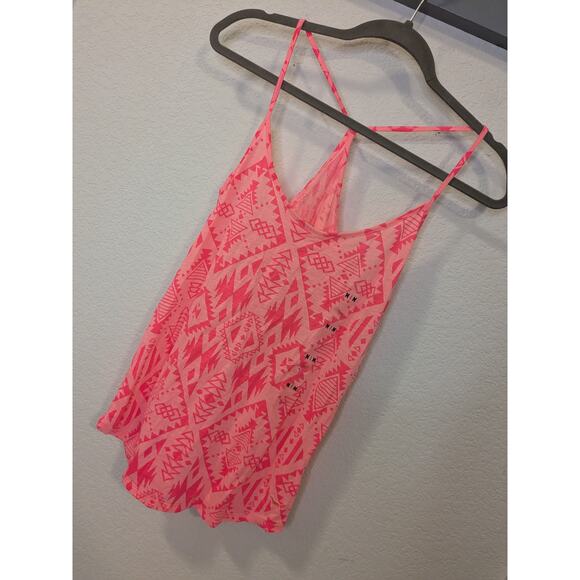 PINK Victoria's Secret Peach Aztec Design Strappy Tank Top Women Size Medium NWT - Picture 2 of 6